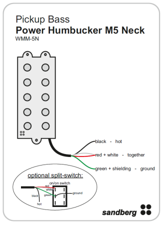 Sandberg Power Humbucker Pickup M5 Neck